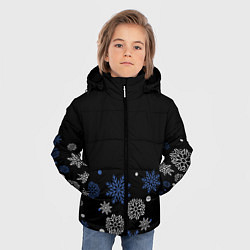 Куртка зимняя для мальчика Снежинки - Новогодние, цвет: 3D-светло-серый — фото 2