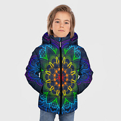 Куртка зимняя для мальчика Радужная мандала удачи, цвет: 3D-черный — фото 2