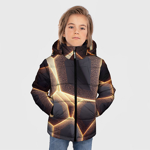 Зимняя куртка для мальчика Сотовая лава / 3D-Черный – фото 3