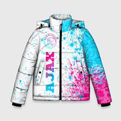 Куртка зимняя для мальчика Ajax neon gradient style: по-вертикали, цвет: 3D-черный