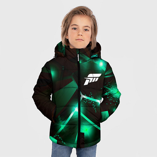 Зимняя куртка для мальчика Forza Horizon разлом плит / 3D-Черный – фото 3