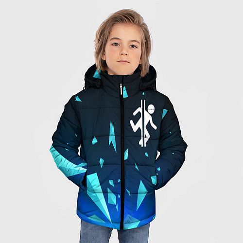 Зимняя куртка для мальчика Portal взрыв частиц / 3D-Черный – фото 3