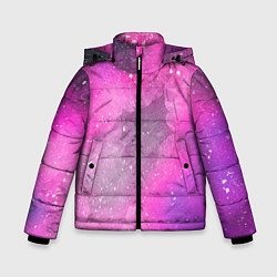 Куртка зимняя для мальчика Розово-сиреневый дым, цвет: 3D-черный