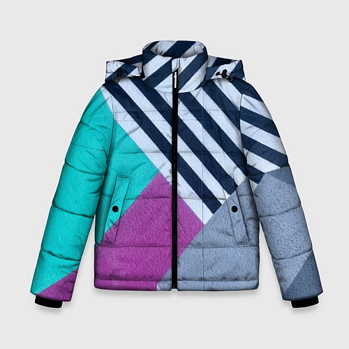 Зимняя куртка для мальчика Разнообразные абстрактные паттерны / 3D-Светло-серый – фото 1