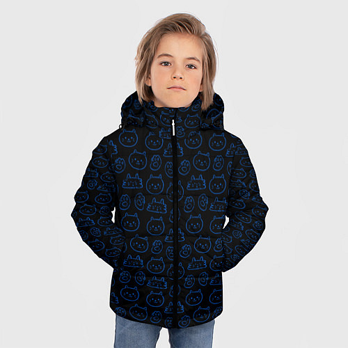 Зимняя куртка для мальчика Мультяшные мордочки / 3D-Черный – фото 3