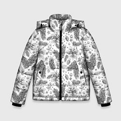 Куртка зимняя для мальчика Новогодние шишки, цвет: 3D-светло-серый