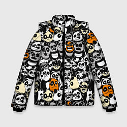 Куртка зимняя для мальчика Злобные панды, цвет: 3D-светло-серый
