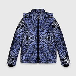 Зимняя куртка для мальчика Ажурный модный кружевной синий узор