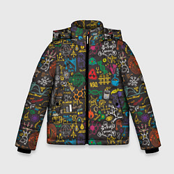 Куртка зимняя для мальчика Шпаргалка по химии, цвет: 3D-светло-серый