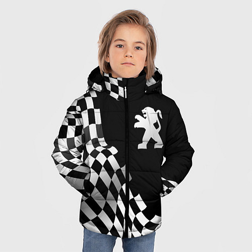 Зимняя куртка для мальчика Peugeot racing flag / 3D-Черный – фото 3