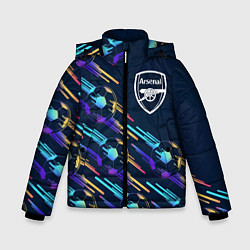 Куртка зимняя для мальчика Arsenal градиентные мячи, цвет: 3D-черный