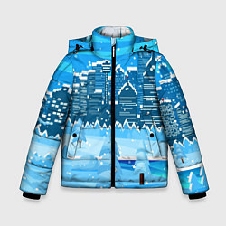 Куртка зимняя для мальчика Снежный город, цвет: 3D-черный