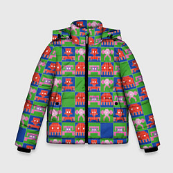 Зимняя куртка для мальчика Пиксельный рисунок поп арт