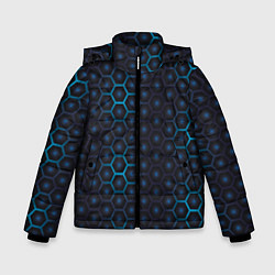Куртка зимняя для мальчика Шестиугольная чешуя, цвет: 3D-черный