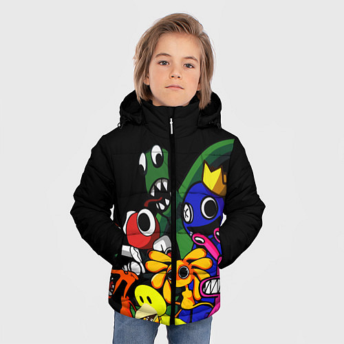 Зимняя куртка для мальчика Персонажи из радужных друзей / 3D-Черный – фото 3