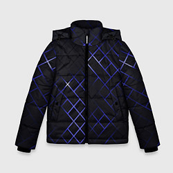 Куртка зимняя для мальчика Неоновые ромбы - текстура, цвет: 3D-черный