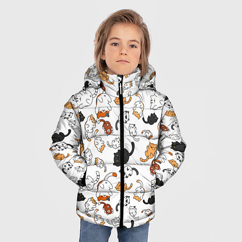 Зимняя куртка для мальчика Вечеринка кошек / 3D-Черный – фото 3