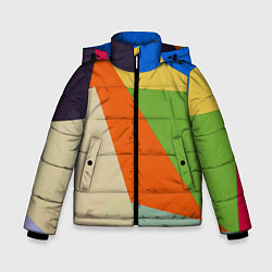 Куртка зимняя для мальчика Геометрические разноцветные фигyры, цвет: 3D-светло-серый