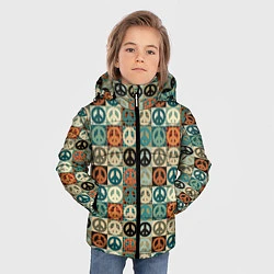 Куртка зимняя для мальчика Peace symbol pattern, цвет: 3D-светло-серый — фото 2