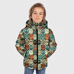 Куртка зимняя для мальчика Peace symbol pattern, цвет: 3D-черный — фото 2
