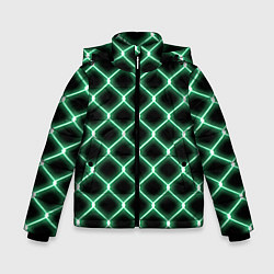 Куртка зимняя для мальчика Зелёная неоновая сетка, цвет: 3D-черный