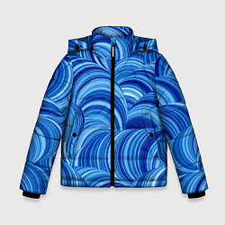 Куртка зимняя для мальчика Дуговой шлейф - синий паттерн, цвет: 3D-светло-серый