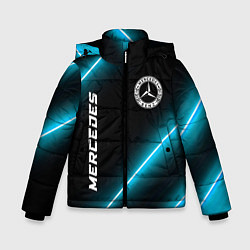 Куртка зимняя для мальчика Mercedes неоновые лампы, цвет: 3D-черный