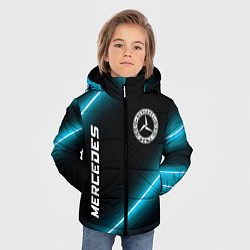 Куртка зимняя для мальчика Mercedes неоновые лампы, цвет: 3D-черный — фото 2