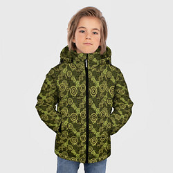 Куртка зимняя для мальчика Милитари круги и точки, цвет: 3D-черный — фото 2