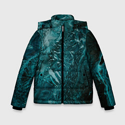 Куртка зимняя для мальчика Волны абстрактной воды и красок, цвет: 3D-светло-серый