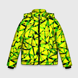 Куртка зимняя для мальчика Желтый геометрический узор, цвет: 3D-черный
