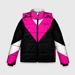 Зимняя куртка для мальчика FIRM черный с розовой вставкой