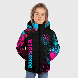 Куртка зимняя для мальчика Borussia - neon gradient: надпись, символ, цвет: 3D-черный — фото 2