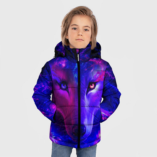 Зимняя куртка для мальчика Волшебный звездный волк / 3D-Черный – фото 3