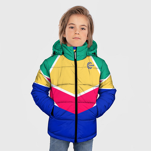 Зимняя куртка для мальчика FIRM ретро раскраска / 3D-Черный – фото 3