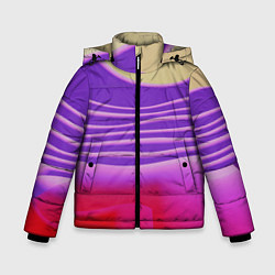Куртка зимняя для мальчика Волнообразные листы разных цветов, цвет: 3D-черный