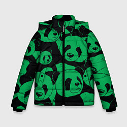 Куртка зимняя для мальчика Panda green pattern, цвет: 3D-черный