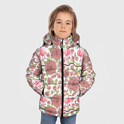 Куртка зимняя для мальчика Фламинго и лотосы, цвет: 3D-черный — фото 2