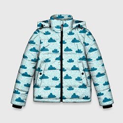 Куртка зимняя для мальчика Облака и дождь, цвет: 3D-красный
