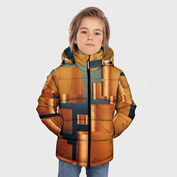 Куртка зимняя для мальчика Золотые геометрические слитки, цвет: 3D-черный — фото 2