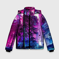 Зимняя куртка для мальчика Сиреневый лес - глитч