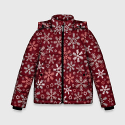 Зимняя куртка для мальчика Новогодний узор из снежинок