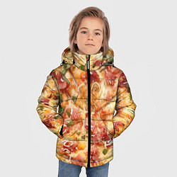 Куртка зимняя для мальчика Вкусная пицца, цвет: 3D-черный — фото 2