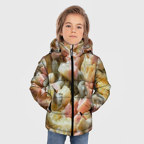 Зимняя куртка для мальчика Салат оливье / 3D-Черный – фото 3