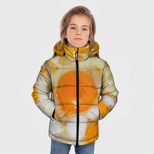 Зимняя куртка для мальчика Яичница с салом / 3D-Черный – фото 3
