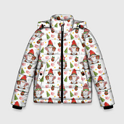 Куртка зимняя для мальчика Рождественские гномы с подарками, цвет: 3D-светло-серый