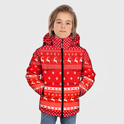 Куртка зимняя для мальчика Праздничный красный свитер, цвет: 3D-светло-серый — фото 2