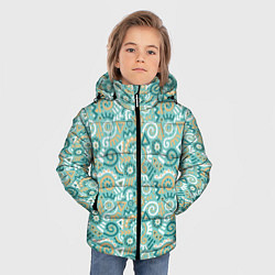 Куртка зимняя для мальчика Узор этнический гранж, цвет: 3D-черный — фото 2