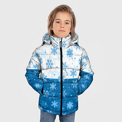 Куртка зимняя для мальчика Снежинки день - ночь, цвет: 3D-черный — фото 2