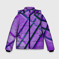 Зимняя куртка для мальчика Фиолетовый фон и тёмные линии